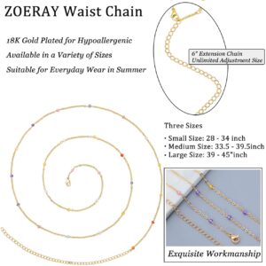 ZOERAY Waist Chain for Women 18K Gold Plated Adjustable Pearl Sexy Belly Chain Plus Size Beach Bikini Body Chain Body Jewelry