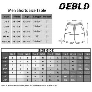 OEBLD Mens Athletic Shorts 2-in-1 Gym Workout Running 7'' Shorts with Towel loop