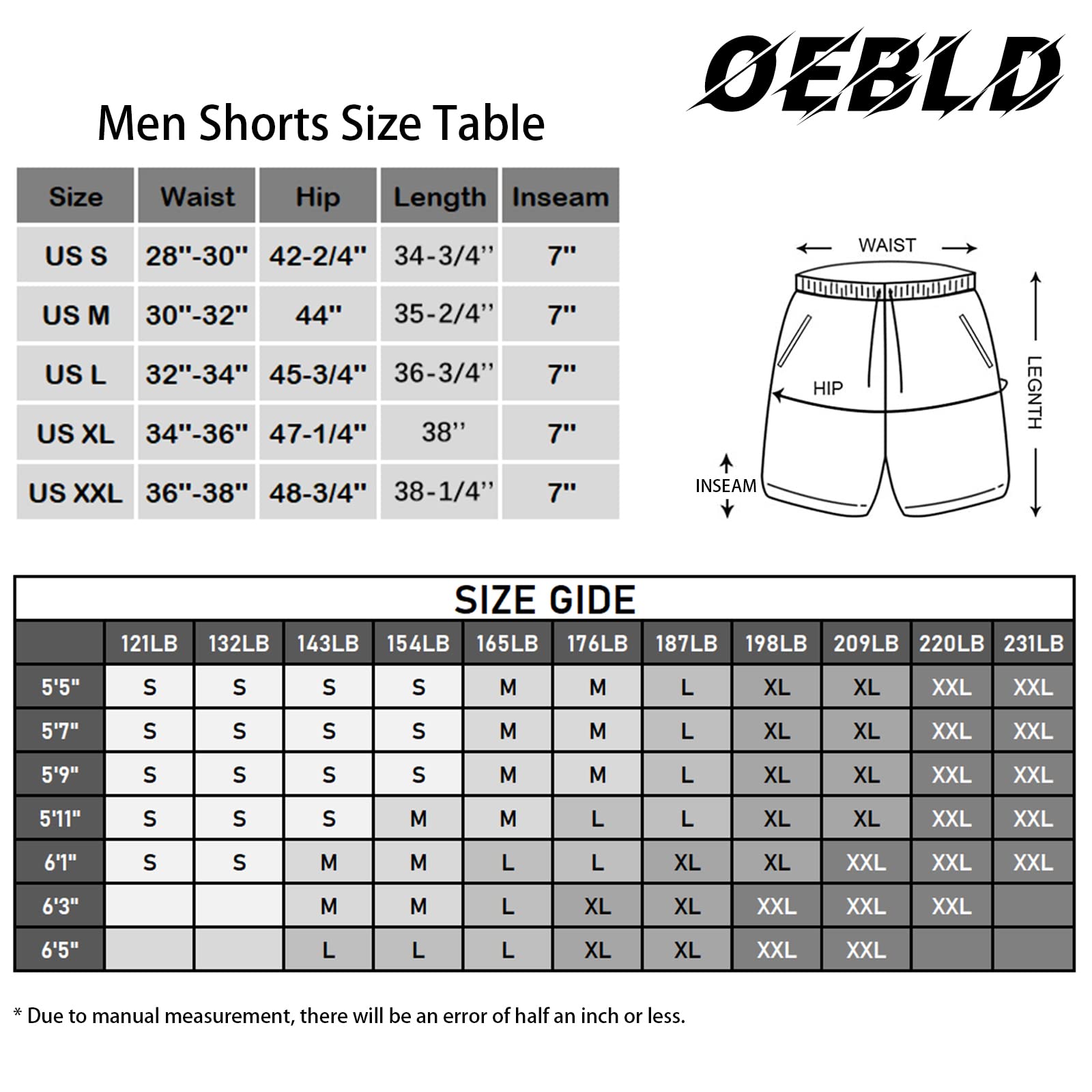 OEBLD Mens Athletic Shorts 2-in-1 Gym Workout Running 7'' Shorts with Towel loop