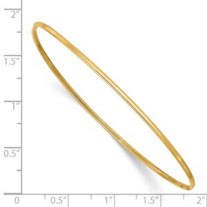 Avariah 14k Yellow Gold 1.5mm Polished Slip-on Bangle Bracelet - 8"