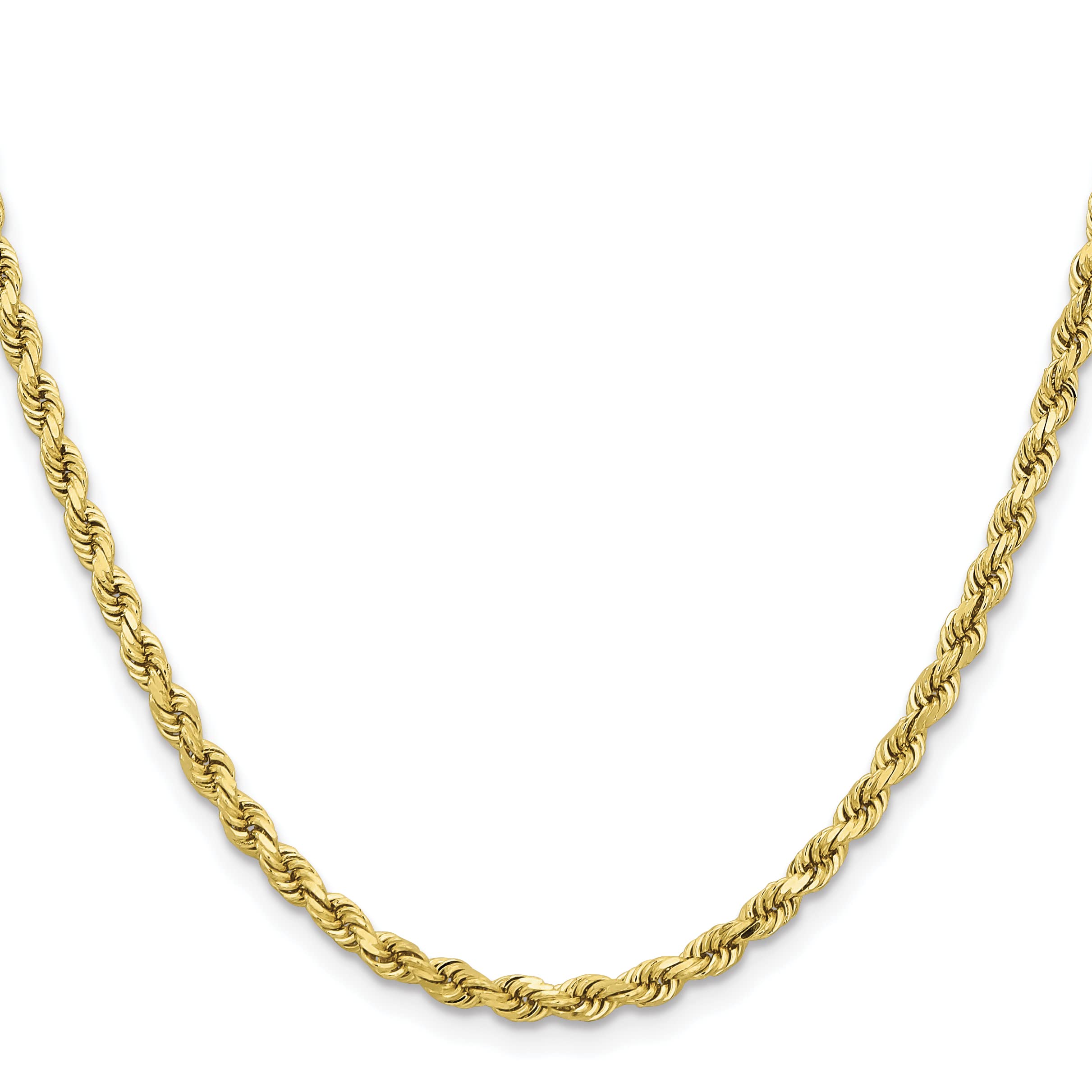 Avariah Solid 10k Yellow Gold 3.75mm Diamond-cut Rope Chain - 22"