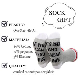 ZJXHPO Baseball Party Gift If You Can Read This It’s Beer And Baseball Time Sock Gifts for Men Baseball Lover Player Gift (Read beer baseball)