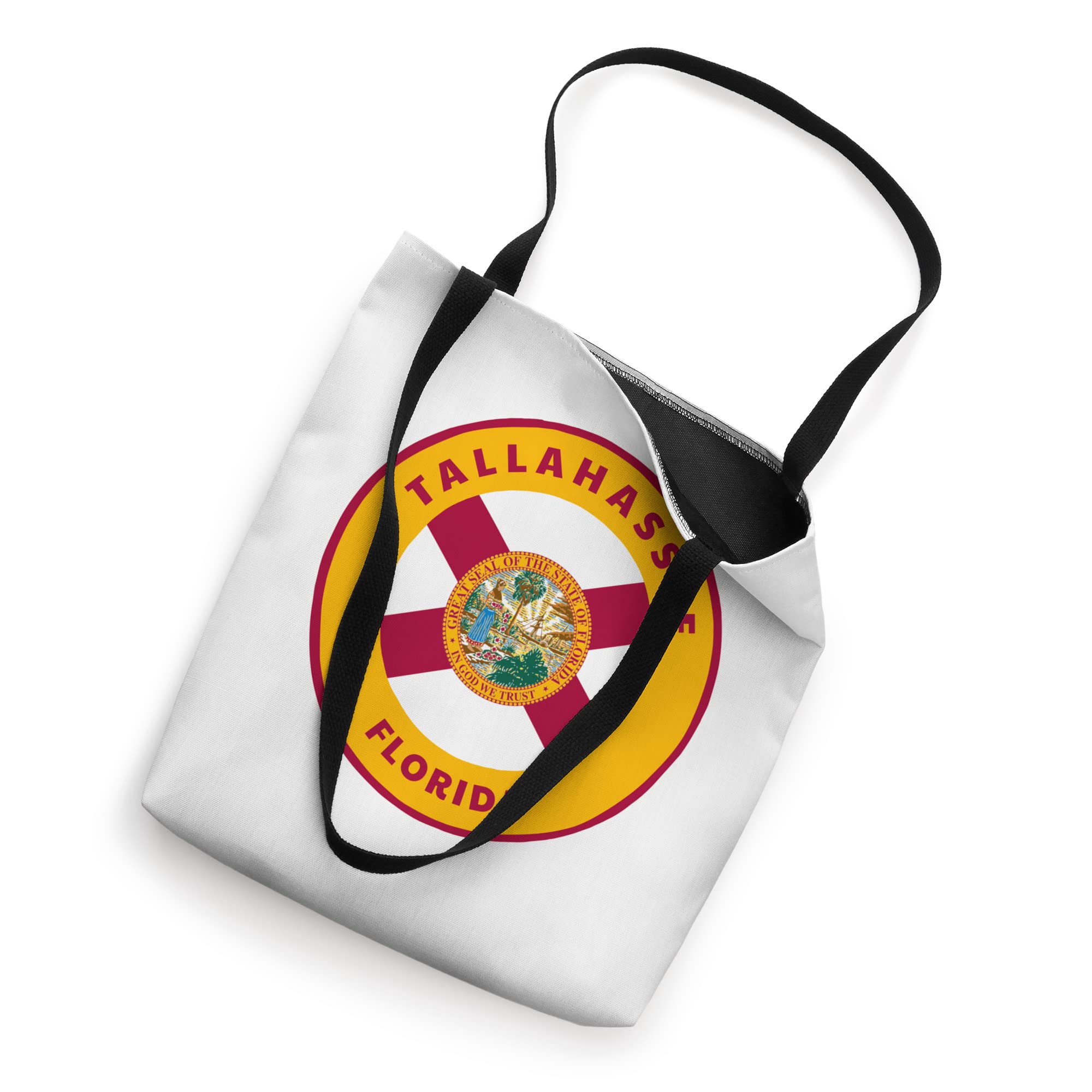 Tallahassee Florida FL Flag Badge Vacation Souvenir Tote Bag