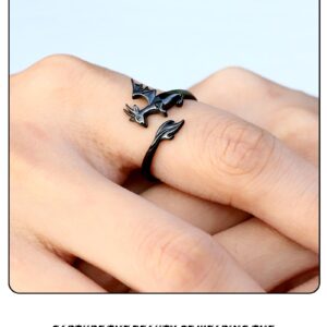 Bolelis 925 Sterling Silver Dragon Rings for Women - Cute Open Adjustable Dinosaur Ring Jewelry,Wrap Thumb Dragon Ring Christmas Gift for Women