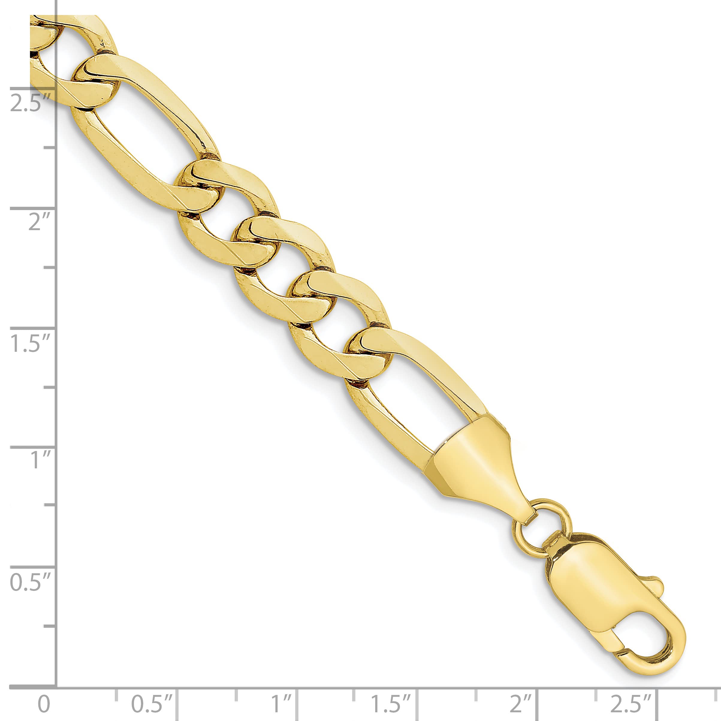 Avariah Solid 10k Yellow Gold 10mm Concave Open Figaro Chain - 9"