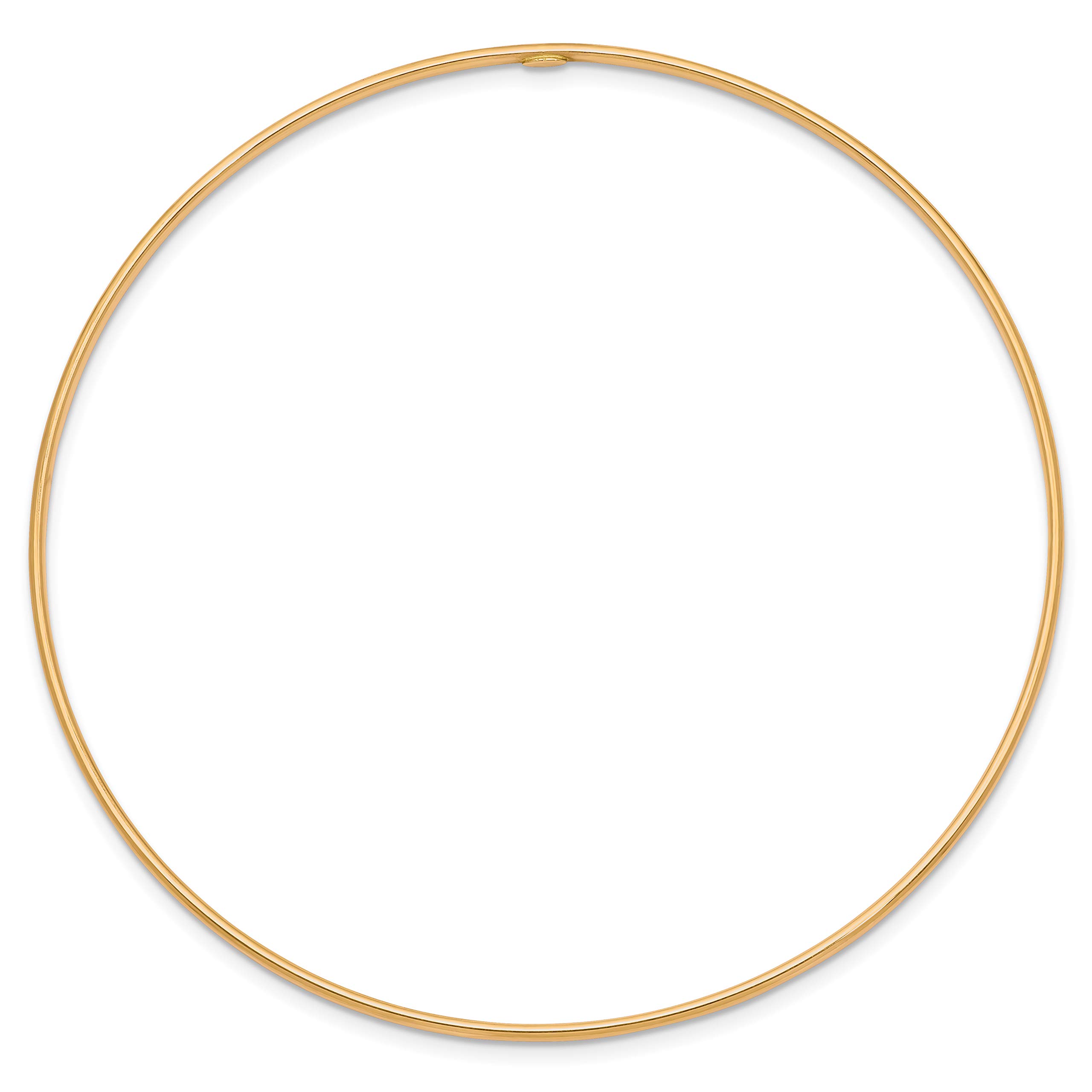 Avariah 14k Yellow Gold 1.5mm Polished Slip-on Bangle Bracelet - 8"