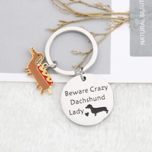 MYOSPARK Dachshund Gifts Crazy Dachshund Lady Keychain Dachshund Dog Jewelry Dachshund Lovers Gifts Dog Owner Gifts (Dachshund KC)