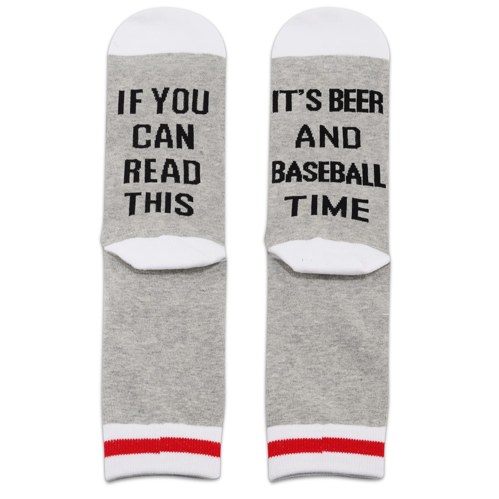 ZJXHPO Baseball Party Gift If You Can Read This It’s Beer And Baseball Time Sock Gifts for Men Baseball Lover Player Gift (Read beer baseball)