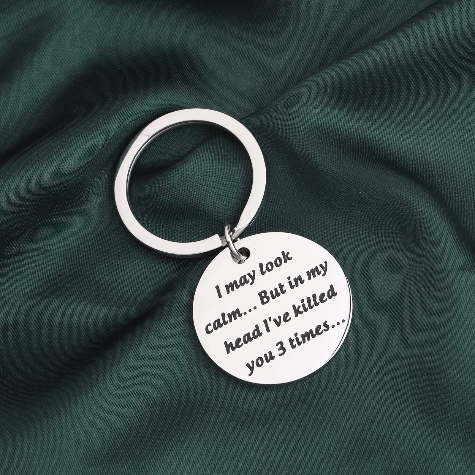 PLITI Murder Show Inspired Gift Serial Killer Gift Horror Movie Fans Gift i May Look Calm But In My Head I’ve Killed You 3 Times Keychain (clam 3 times ky)