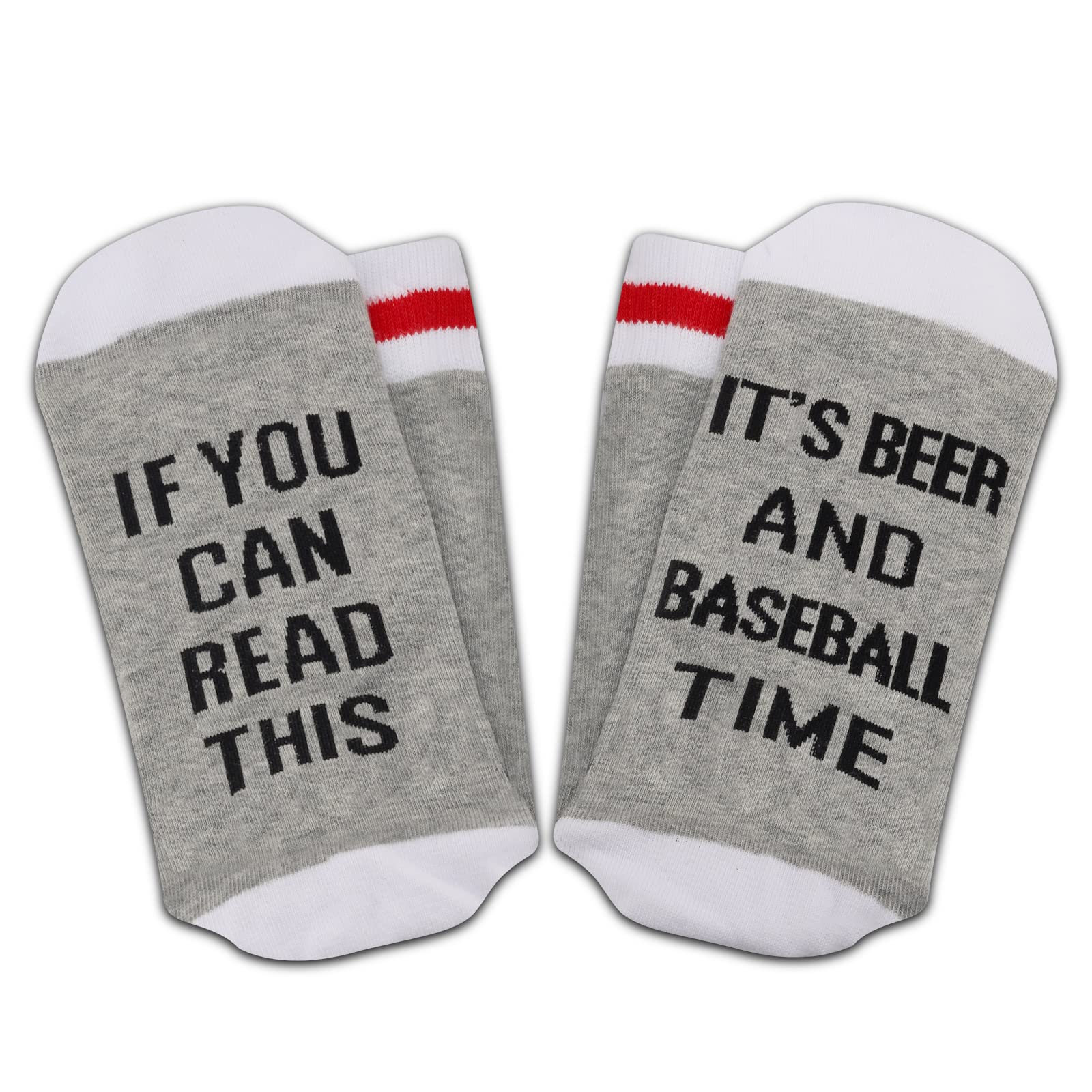 ZJXHPO Baseball Party Gift If You Can Read This It’s Beer And Baseball Time Sock Gifts for Men Baseball Lover Player Gift (Read beer baseball)