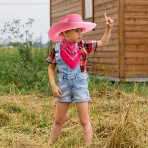 Tarpop 24 Pieces Pink Cowgirl Hat Feather with Paisley Bandanas for Western Cowgirl Party Costume Accessories(Cute Style)