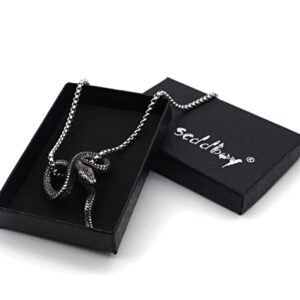 Scddboy Snake Necklace for Women,Snake Stainless Steel Pendant Chain Necklace