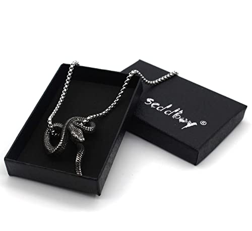 Scddboy Snake Necklace for Women,Snake Stainless Steel Pendant Chain Necklace