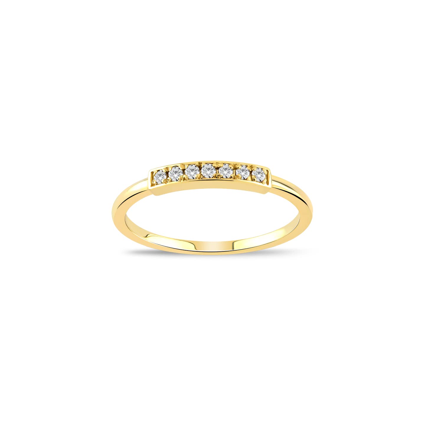 GELIN 14K Solid Gold Diamond 5 Stone Stacker Ring for Women - Size 6