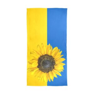 CHIFIGNO Sunflower Ukrainian Flag Long Scarf for Women Large Wrap Stole Fashion Silk Like Neck Scarf