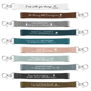 Inbagi 50 Pieces Bible Verse Keychain Religious Keychain Religious Easter Keychain Christian Keychain Bulk Grandparents Day Gifts for Church Sunday School Teacher Appreciation Day(Graceful Colors)