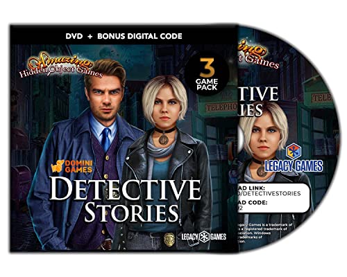 Legacy Games Amazing Hidden Object Games for PC: Detective Stories Vol. 1 (3 Game Pack) - PC DVD with Digital Download Codes