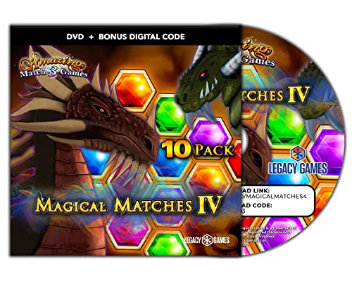 Match-3 Games for PC: Magical Matches Vol. 4, 10 Game DVD Pack + Digital Download Codes (PC)