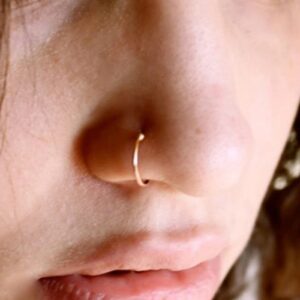 MODRSA Fake Nose Ring Hoop Fake Nose Rings for Women Men Fake Nose Piercing Fake Nose Rings Fake Double Hoop Fake Nose Ring