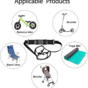 Scooter Shoulder Strap Compatible for Carrying Beach Camping Chair, Electric Scooter,Kids Folding Bike,Foldable Bikes, Balance Bikes, Yoga Mat,Adjustable Should Belt Straps with Non-Slip Shoulder Pad