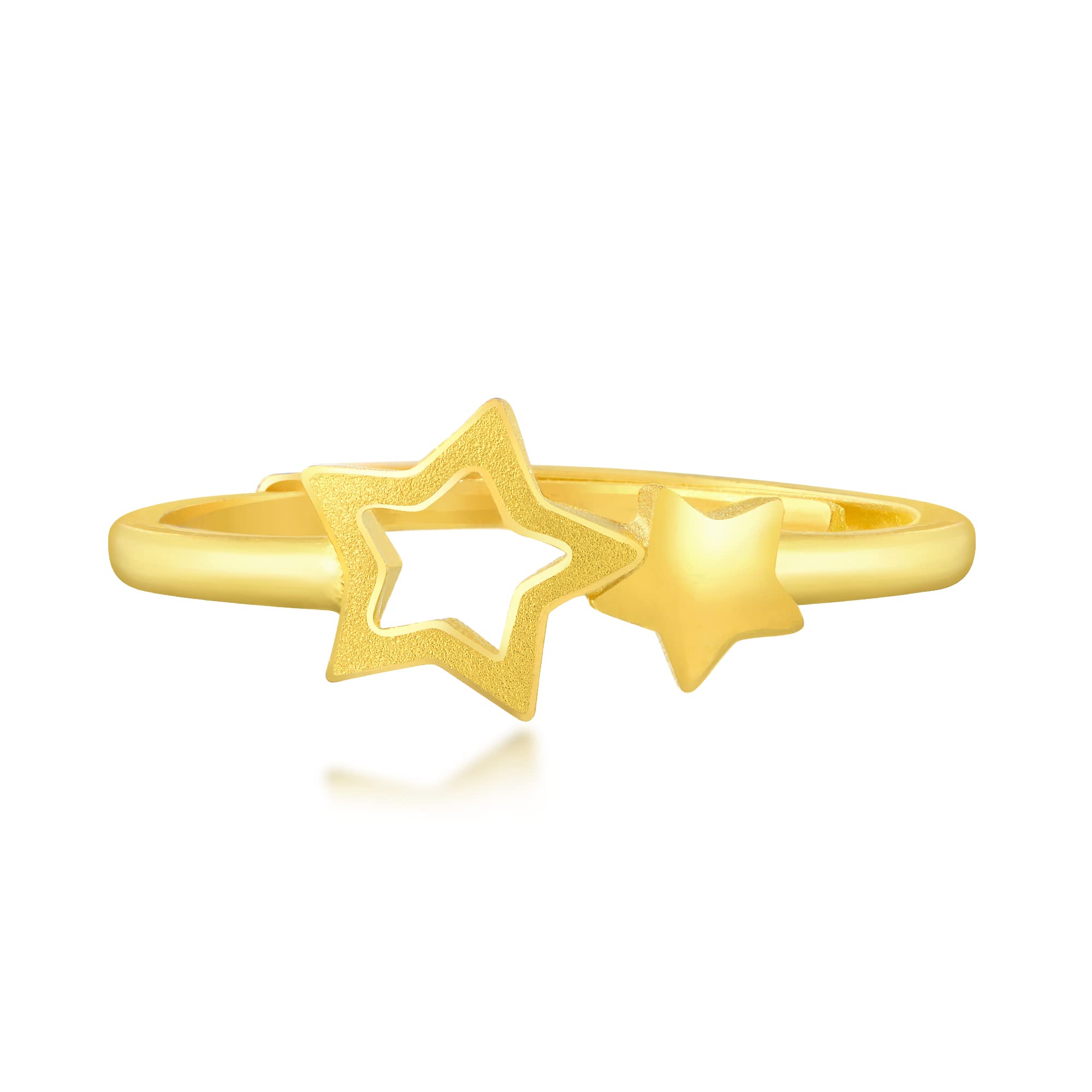 CHOW SANG SANG 999.9 24K Solid Gold Price-by-Weight 2.43g Gold Starry Ring for Women 90219R | Size: Adjustable (15-17MM)