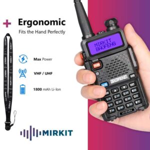 MIRKIT Bundle Get Earpiece Headset Mic for Free! MIRKIT Ham Radio Baofeng UV-5R MK4 8 Watt Max Power + MIRKIT Heavy Duty Baofeng Earpiece Headset Mic