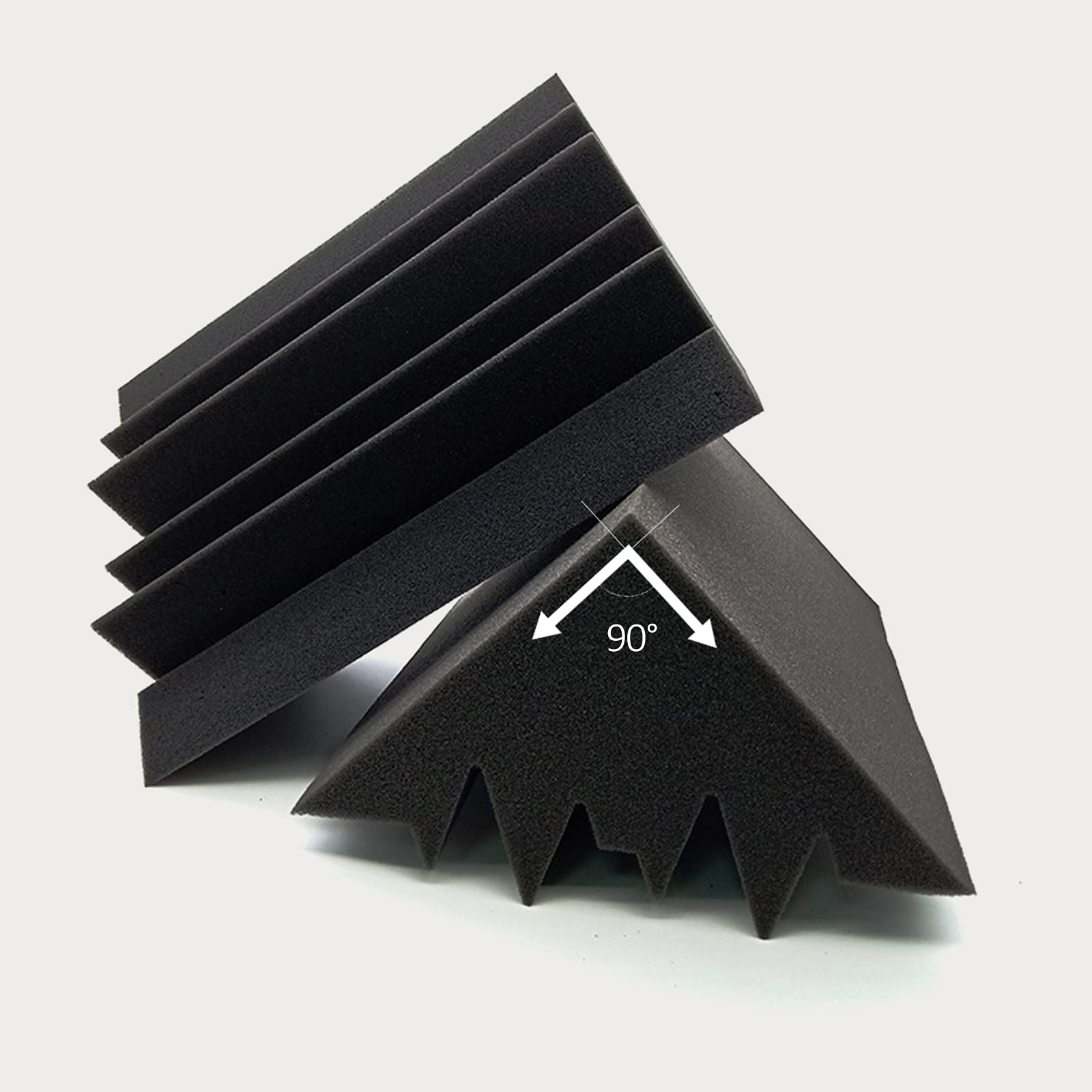 Acoustic Foam Bass Traps 8 Pack, 12" X 7" X 7" Corner Bass Trap, Sound Absorbing Foam, High Density Studio Foam