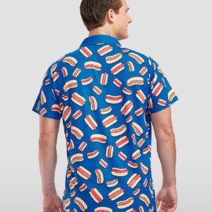 Tipsy Elves Navy Hot Dog Golf Polo for Men Size Large