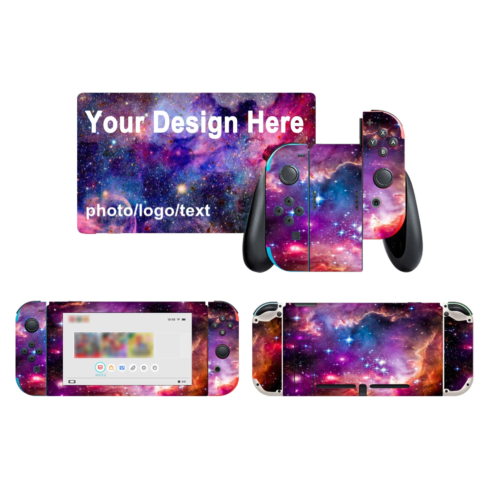 Personalized Custom Skin Sticker for Nintendo Switch with Photos Pictures Customized Decal Stickers Protector Cover for Boys Girls