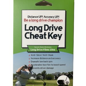 Long Drive Cheat Key] Anti Slice & Hook Golf Film Protector - Non Slicing Increase Distance Reduce Spin Straight Shot Club Protect Golf Accessories