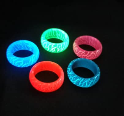 Glow Rings In The Dark Venus Orb Ring Rings For Women Trendy Acrylic Luminous Aesthetic Rings (blue, 6)