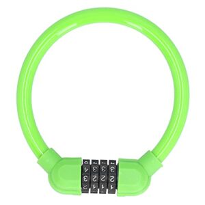 Bike Cable Lock, Wear-Resistant Bike Lock Lightweight and Portable with 4 Digit Passwords Technology for Cycling(Green)