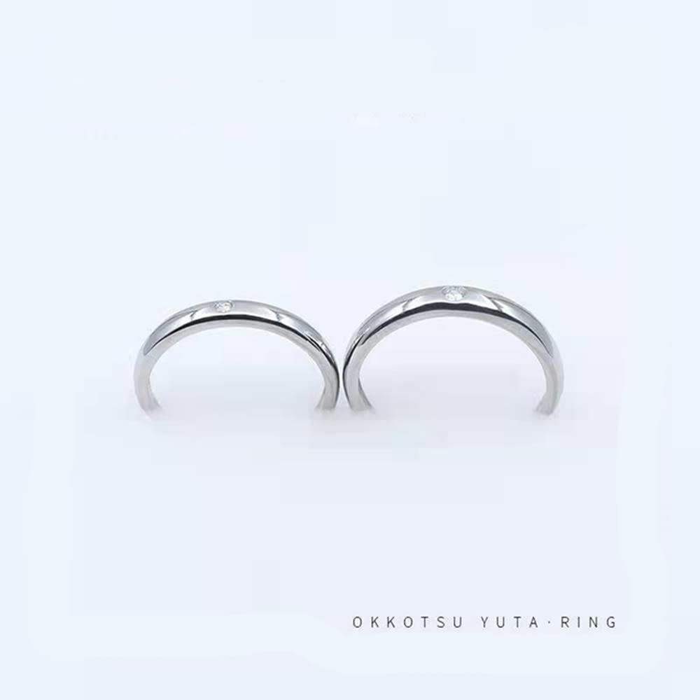 VNYIGDJS Jujutsu Kaisen Ring 925 Sterling Silver Adjustable Ring Anime Yuta Okkotsu Couple gift (Yuta Okkotsu one pair)