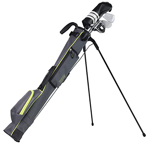 Izzo Golf Sunday Stand Bags - Lightweight Golf Stand Bag Sunday Bag ,Grey/Lime