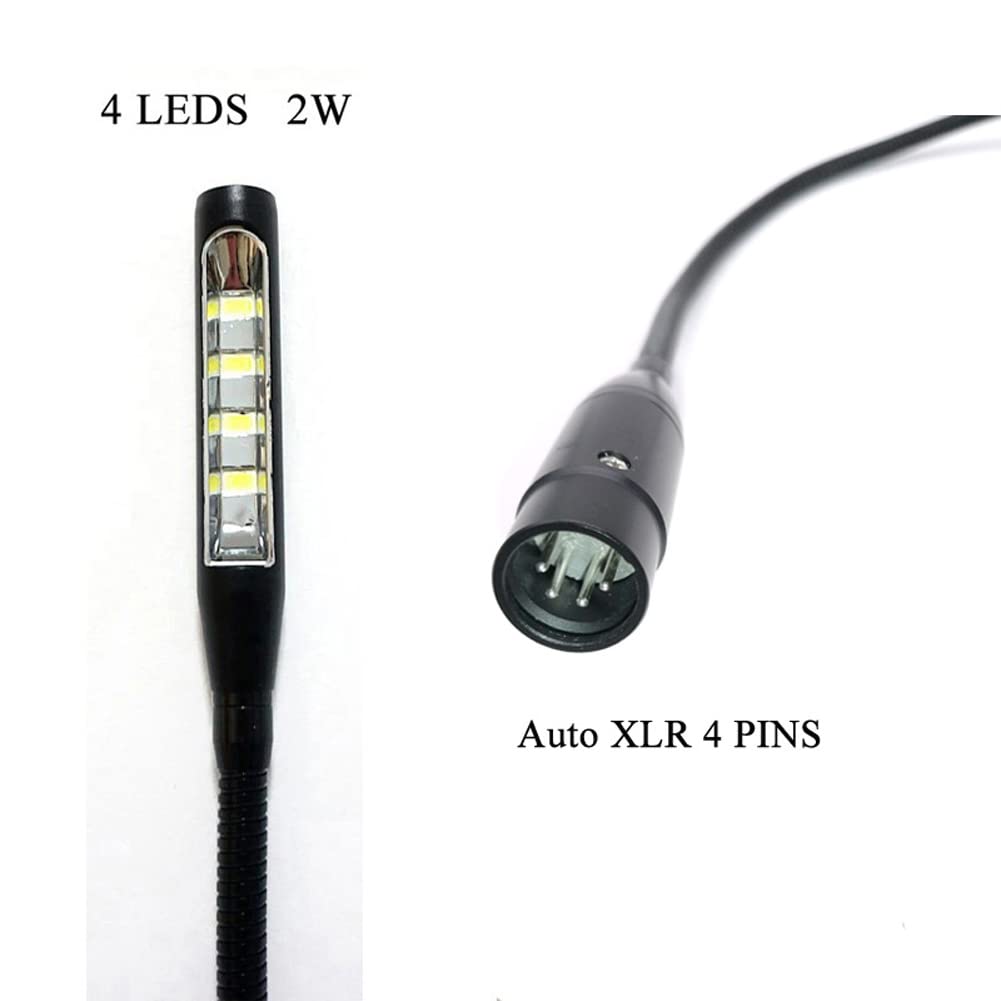 24 Inch LED Lamp XLR 4Pin DJ Gooseneck Lamp for Yamaha BEHRINGER Mixer with 4-Pin XLR Connection (XLR 4Pin Port)