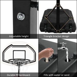 Homtoozhii Pool Basketball Hoop System Stand Backboard Adjustable 61-70 inch Portable Basketball Goal Outdoor Poolside Applicable Ball Model 7# Ball