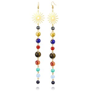 Solar System Earrings Universe Galaxy Dangle Statement Earrings Drop Planet Earrings Aesthetic Jewelry Women's Drop Dangle Earrings for Women