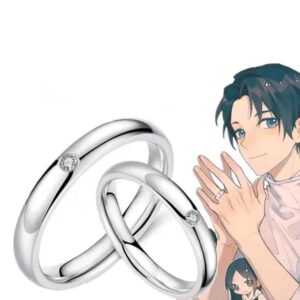 VNYIGDJS Jujutsu Kaisen Ring 925 Sterling Silver Adjustable Ring Anime Yuta Okkotsu Couple gift (Yuta Okkotsu one pair)