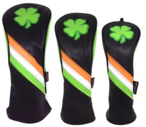 readygolf irish shamrock embroidered headcover set driver, fairway, hybrid