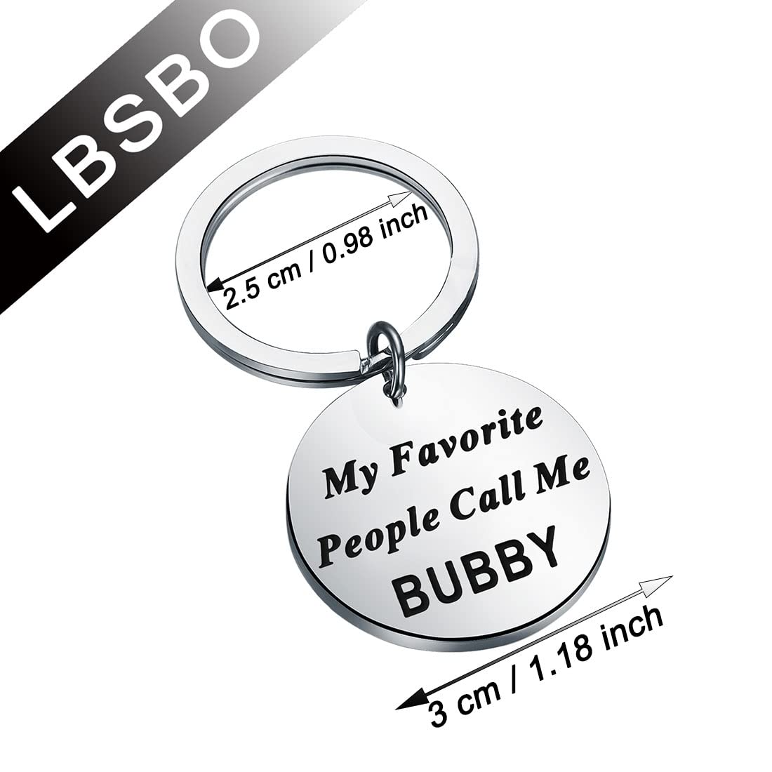 My Favorite People Call Me Bubby Keychain for Grandpa Birthday Father's Day or Christmas Gifts for Grandfather (Call Me Bubby K)