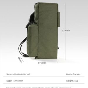 Portable Canvas Tent Pegs Storage Bag Tent Stakes Organizer Wind Rope Hammer Tool Pouch Camping Fishing Accessories Waist Pack