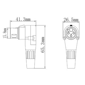 WJSTN Right-Angle Female XLR to Straight Male XLR Plug Cable, XLR Cable XLR Camera Adapter (2FT)