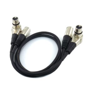 WJSTN Right-Angle Female XLR to Straight Male XLR Plug Cable, XLR Cable XLR Camera Adapter (2FT)