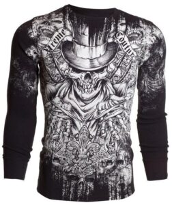 xtreme couture by affliction men's thermal shirt offering (black) (s)