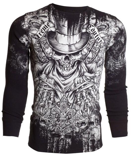 Xtreme Couture by Affliction Men's Thermal Shirt Offering (Black) (S)