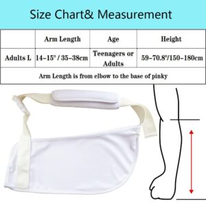 Ledhlth Breathable Arm Sling White for Broken Arm Men Women Youth Sling for Shoulder Injury Soft Adults Sling for Torn Rotator Cuff Comfortable Elbow Wrist Sling for Dislocated Shoulder