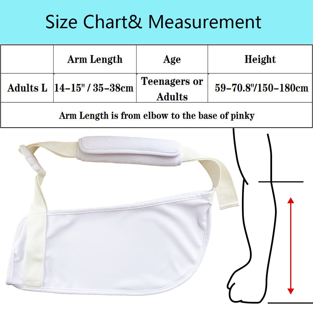 Ledhlth Breathable Arm Sling White for Broken Arm Men Women Youth Sling for Shoulder Injury Soft Adults Sling for Torn Rotator Cuff Comfortable Elbow Wrist Sling for Dislocated Shoulder