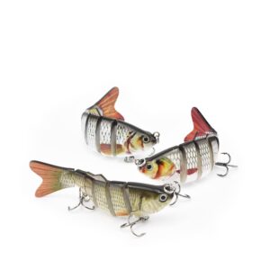 ods animated fishing lure swimbait for fishing|slow sinking bionic swimming lures with fishing hooks freshwater saltwater (set 4-3pcs)