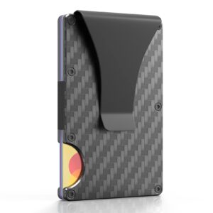 oto money clip for men,rfid blocking carbon fiber wallet,minimalist slim wallet with front pocket,aluminum metal credit card holder