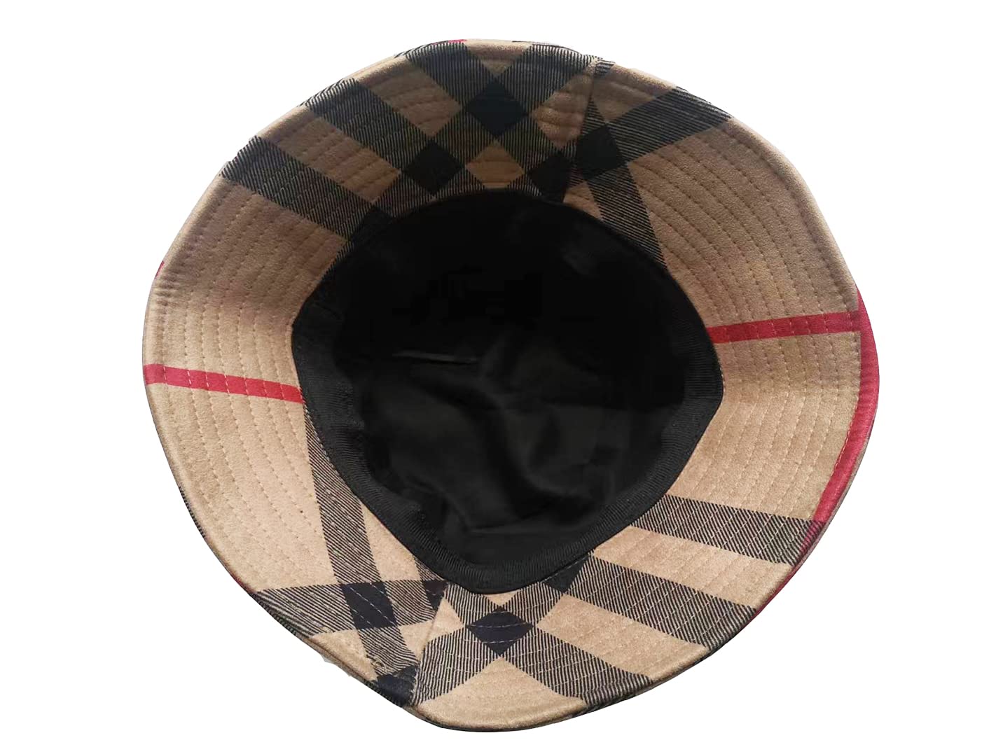 RUINUO Plaid Bucket Hat Women Soft Sun Hat for Spring Summer Autumn Winter Travel Velvet Tartan Packable Bucket Hats Kaki